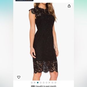 Black sleeveless lace dress with scalloped hem size L